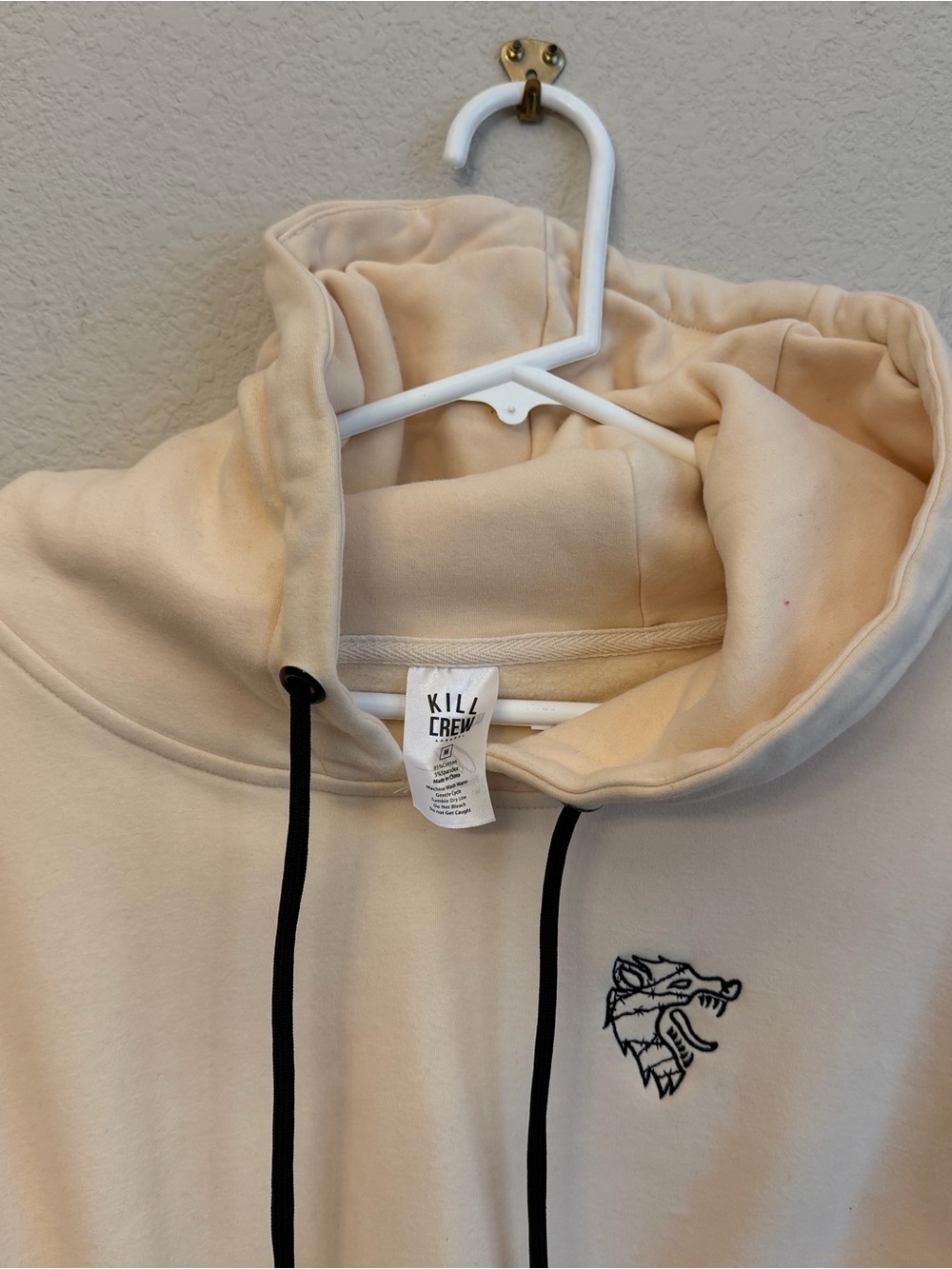 Kill Crew Cropped Hoodie in Cream Sz M - Picture 3 of 12